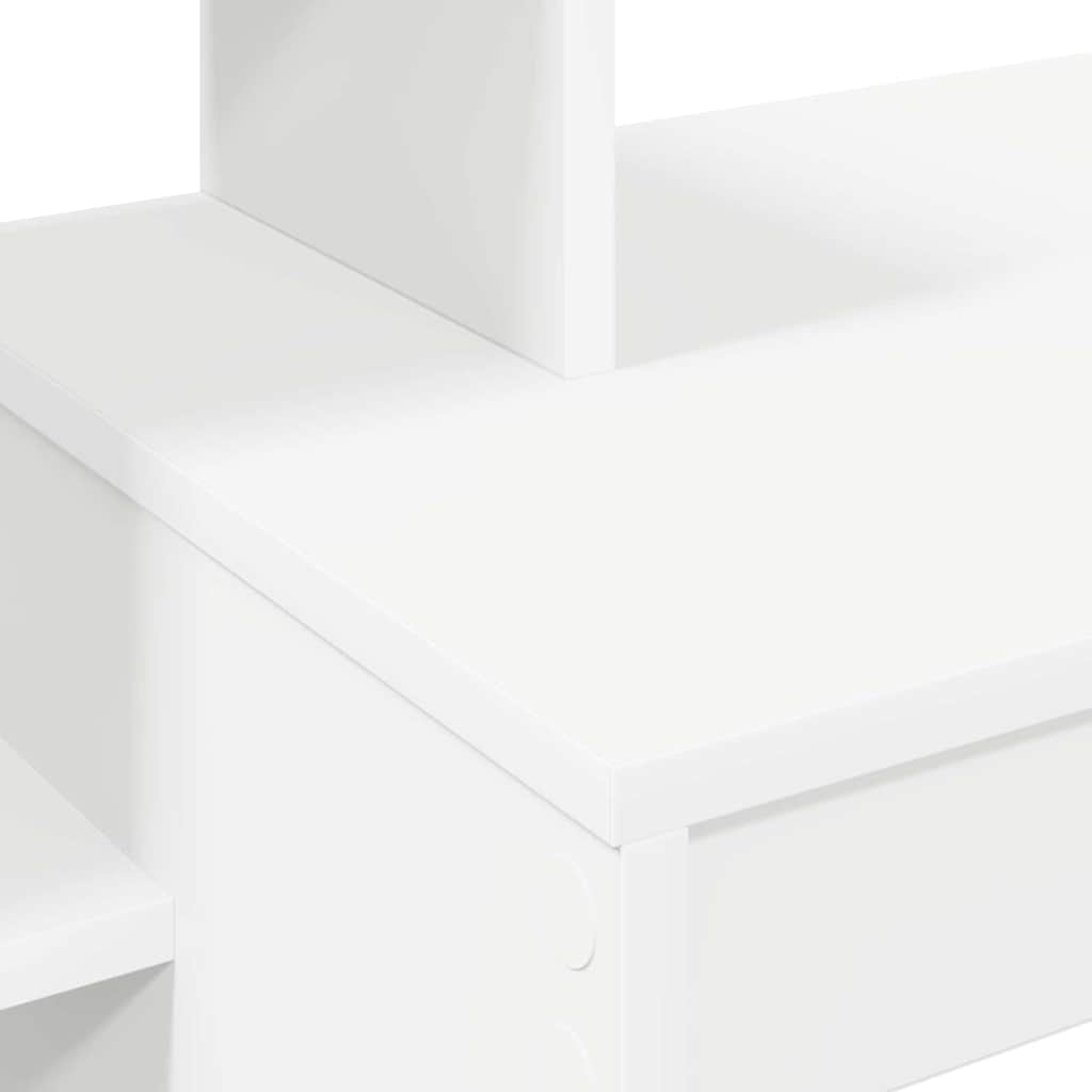 Stalas su lentyna Balta 100 x 40 x 90 cm Apdirbta mediena