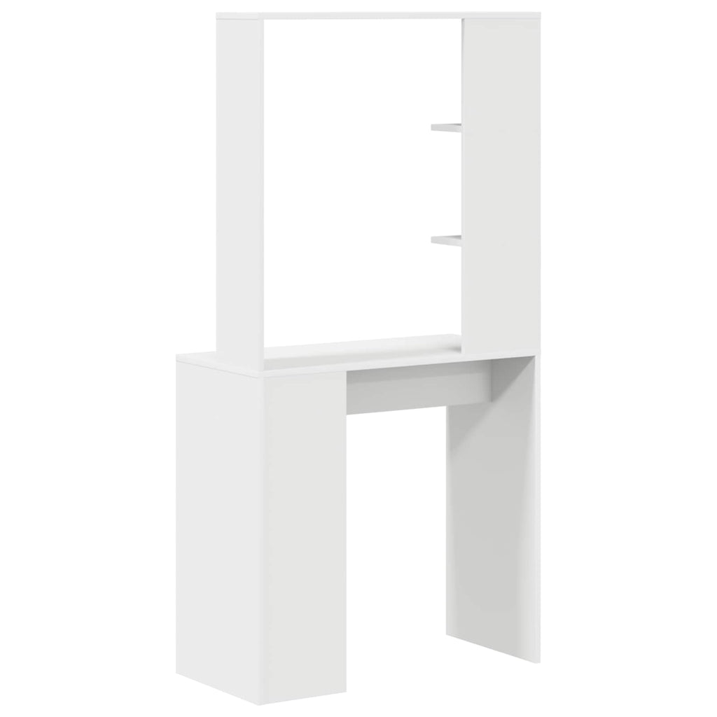 Stalas su lentyna Balta 78,5 x 37 x 154,5 cm Apdirbta mediena