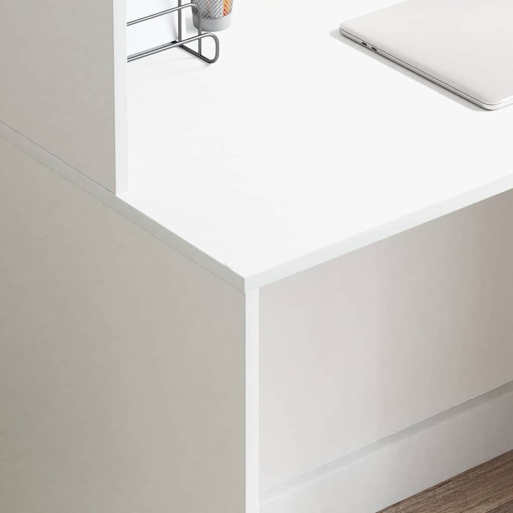 Stalas su lentyna Balta 102 x 50 x 124 cm Apdirbta mediena