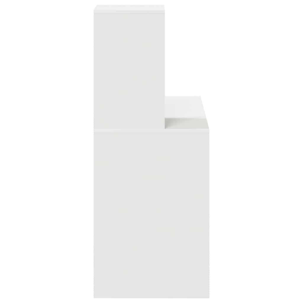 Stalas su lentyna Balta 102 x 50 x 124 cm Apdirbta mediena