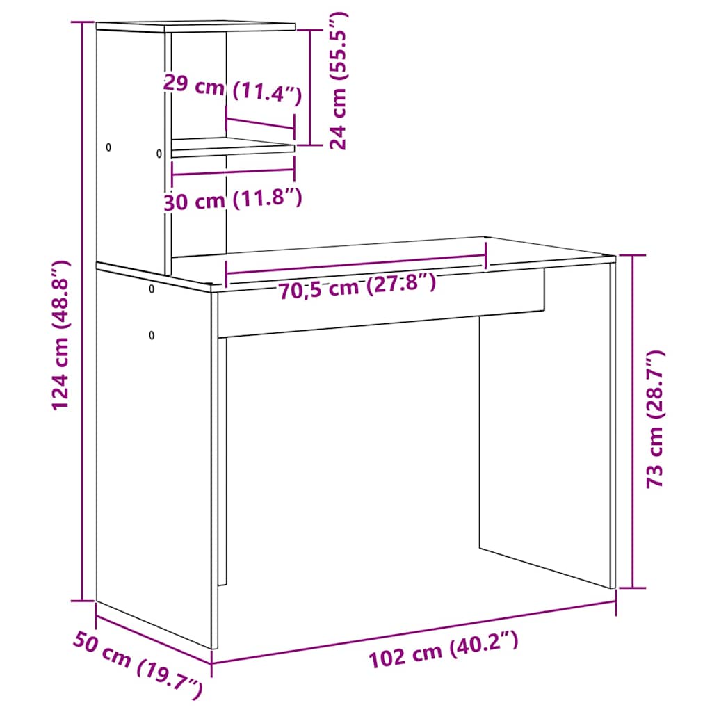 Stalas Senovinis medis 102 x 50 x 124 cm Apdirbta mediena