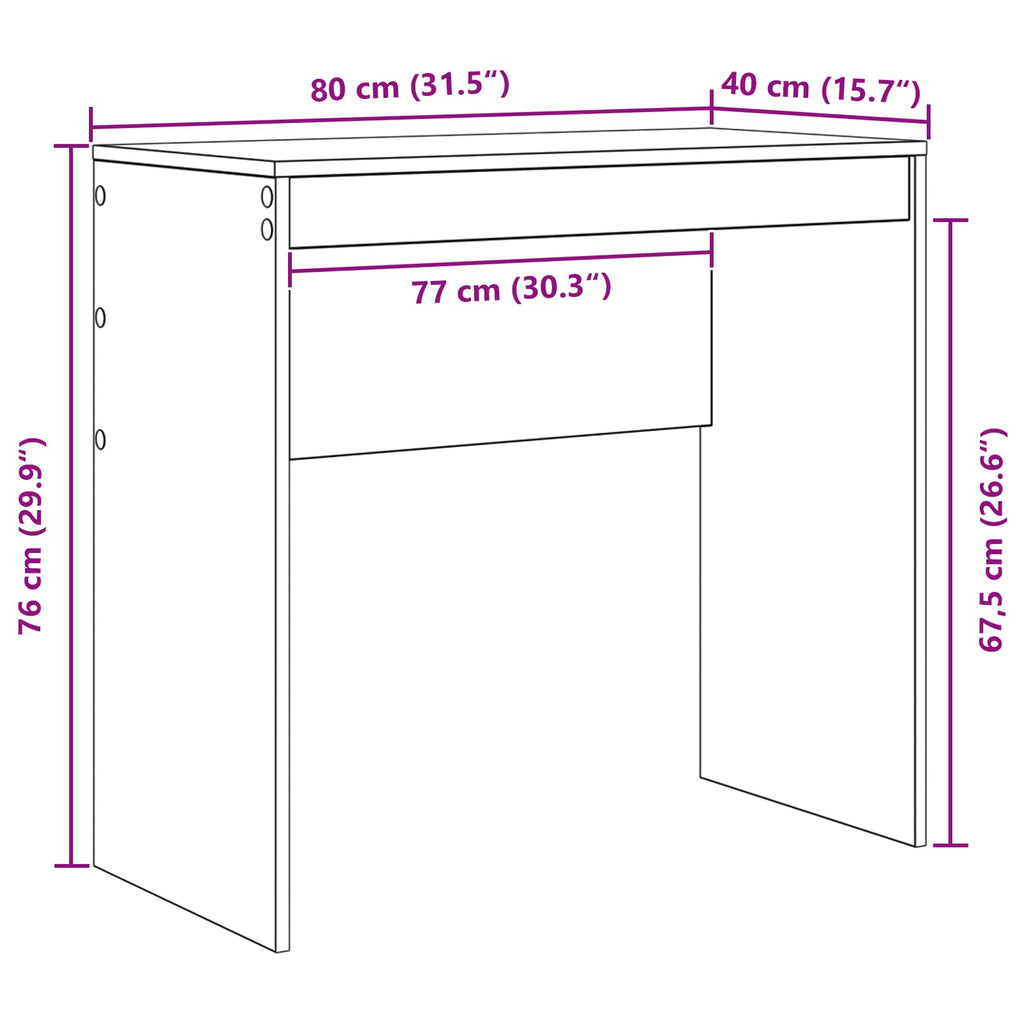 Stalas Balta 80 x 40 x 76 cm