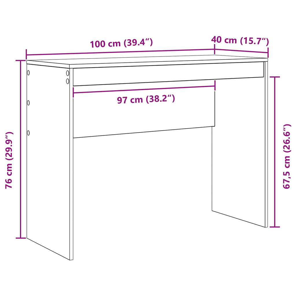 Stalas Balta 100 x 40 x 76 cm