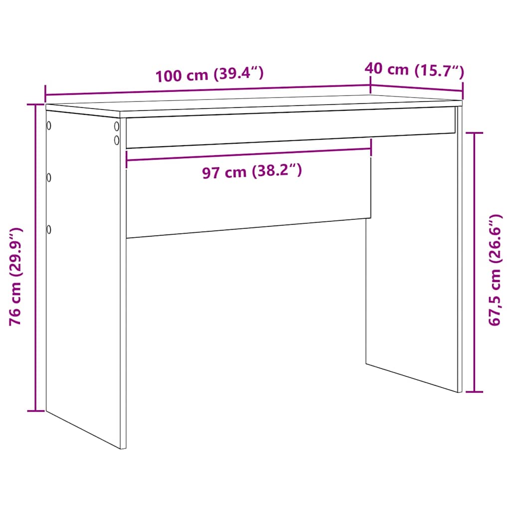 Stalas Betono pilka 100 x 40 x 76 cm