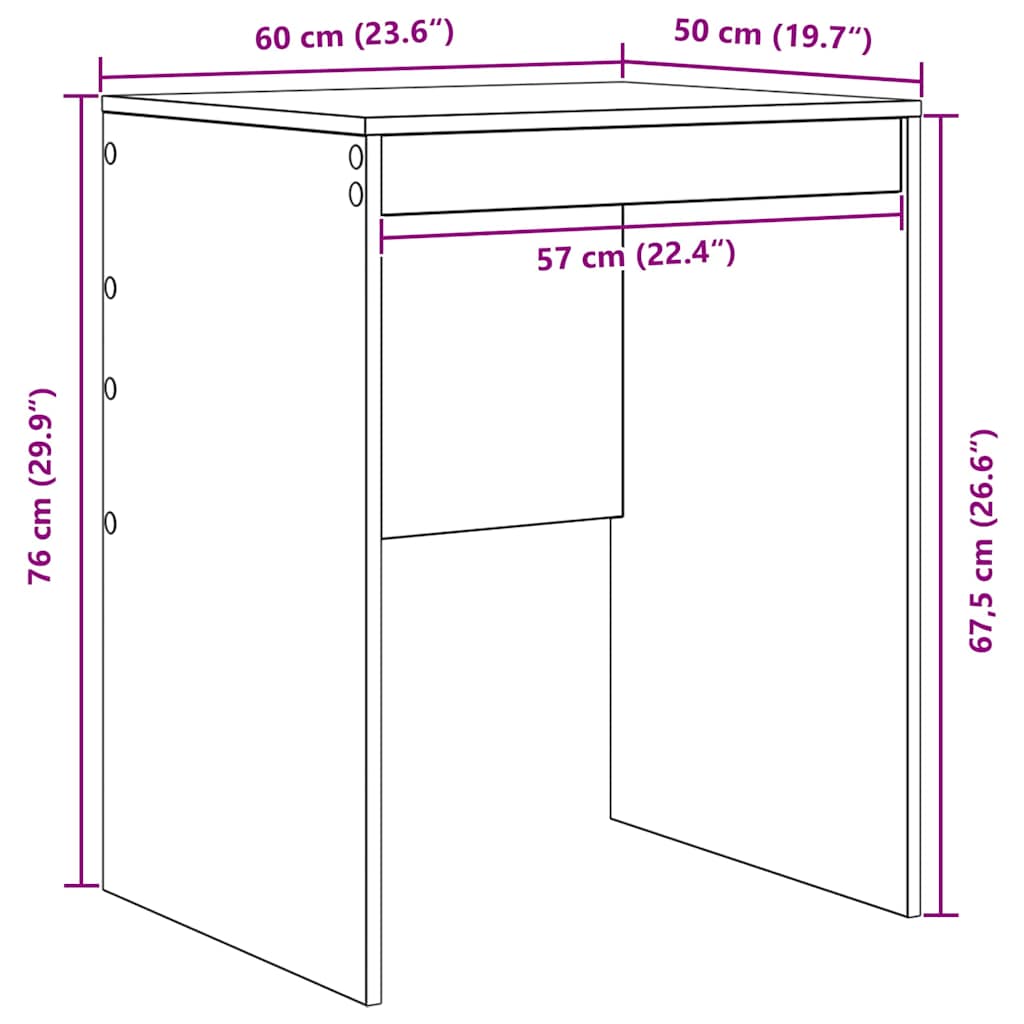 Stalas Pilkas Sonoma 60 x 50 x 76 cm