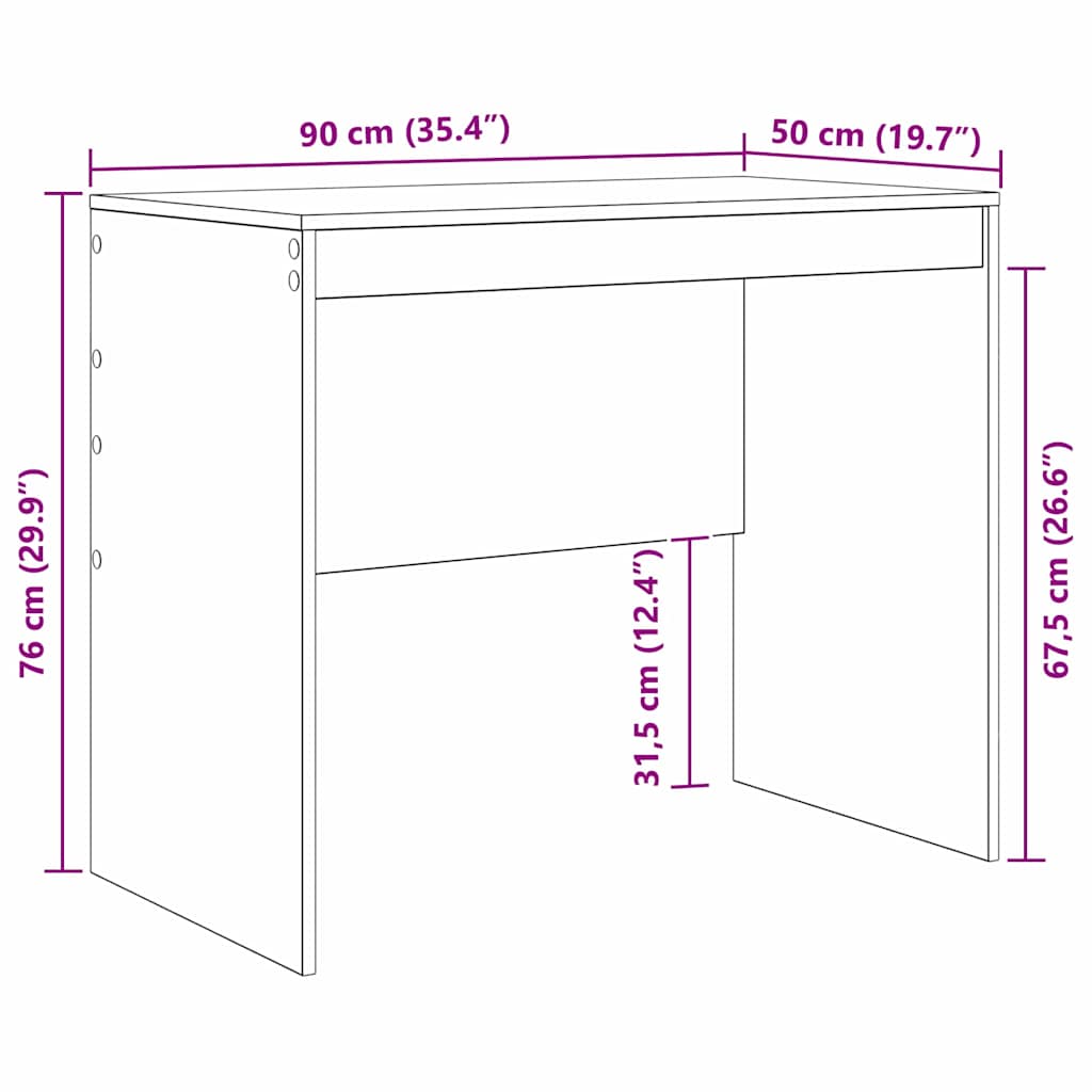 Stalas Betono pilka 90 x 50 x 76 cm