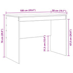 Stalas Balta 100 x 50 x 76 cm