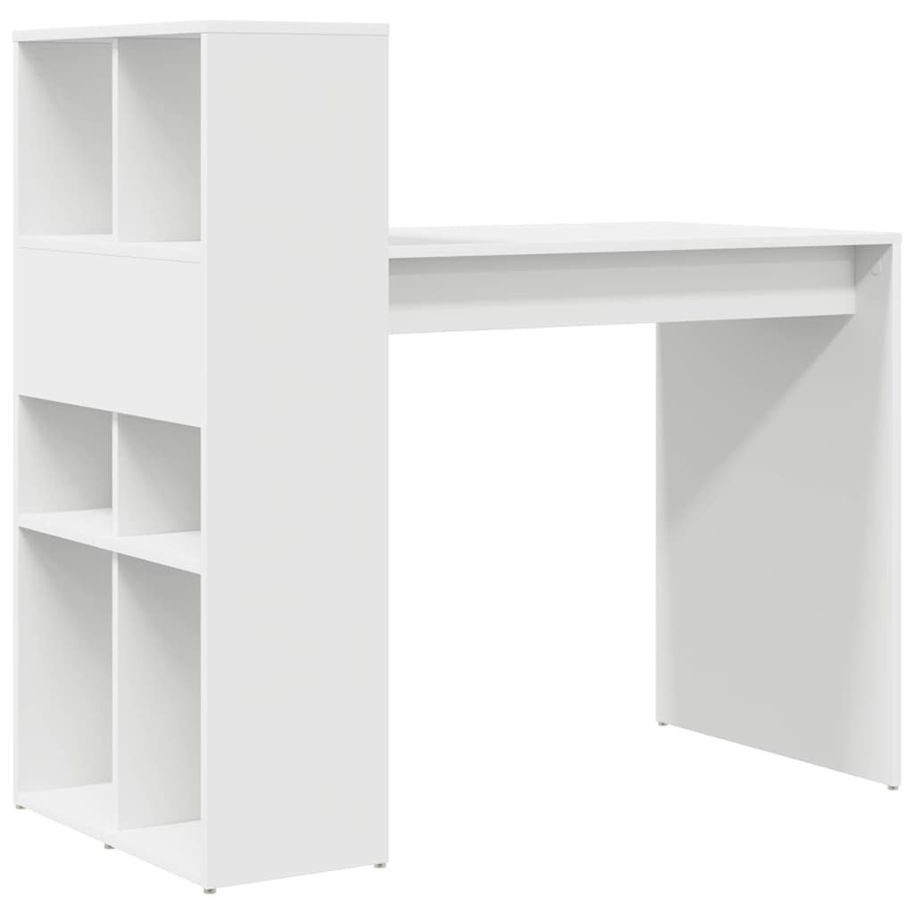 Stalas su lentyna Balta 108 x 55 x 103.5 cm Apdirbta mediena
