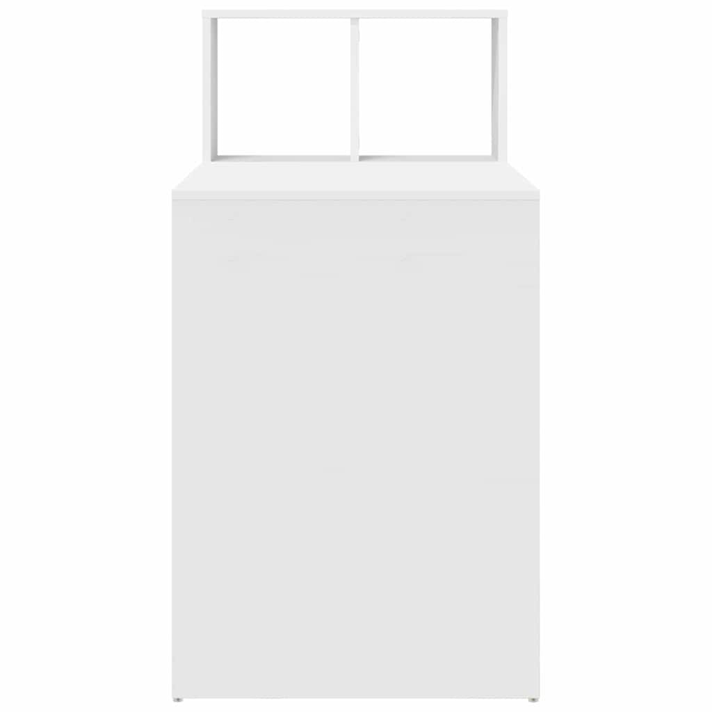 Stalas su lentyna Balta 108 x 55 x 103.5 cm Apdirbta mediena