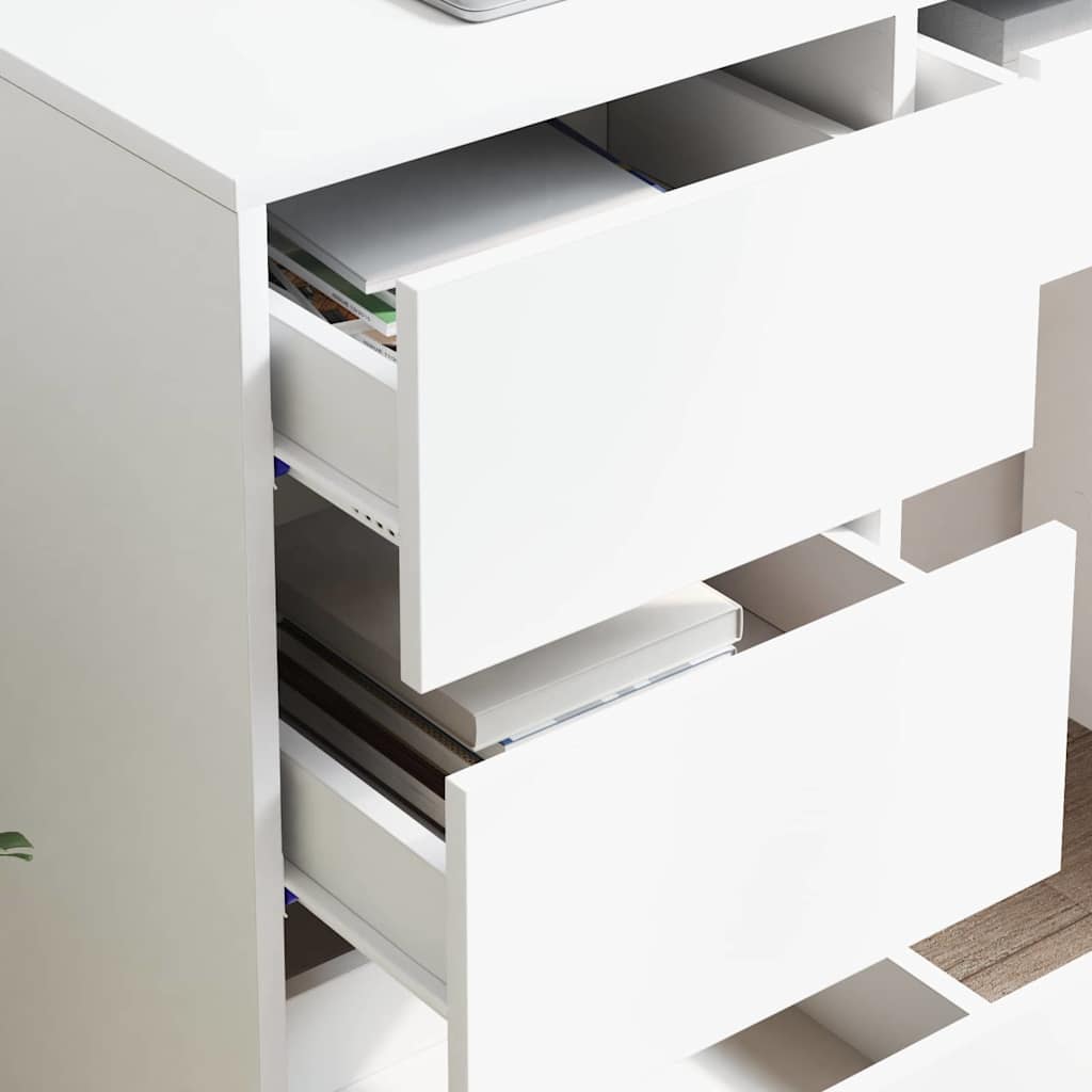 Stalas su stalčių Balta 90 x 37.5 x 75 cm Apdirbta mediena