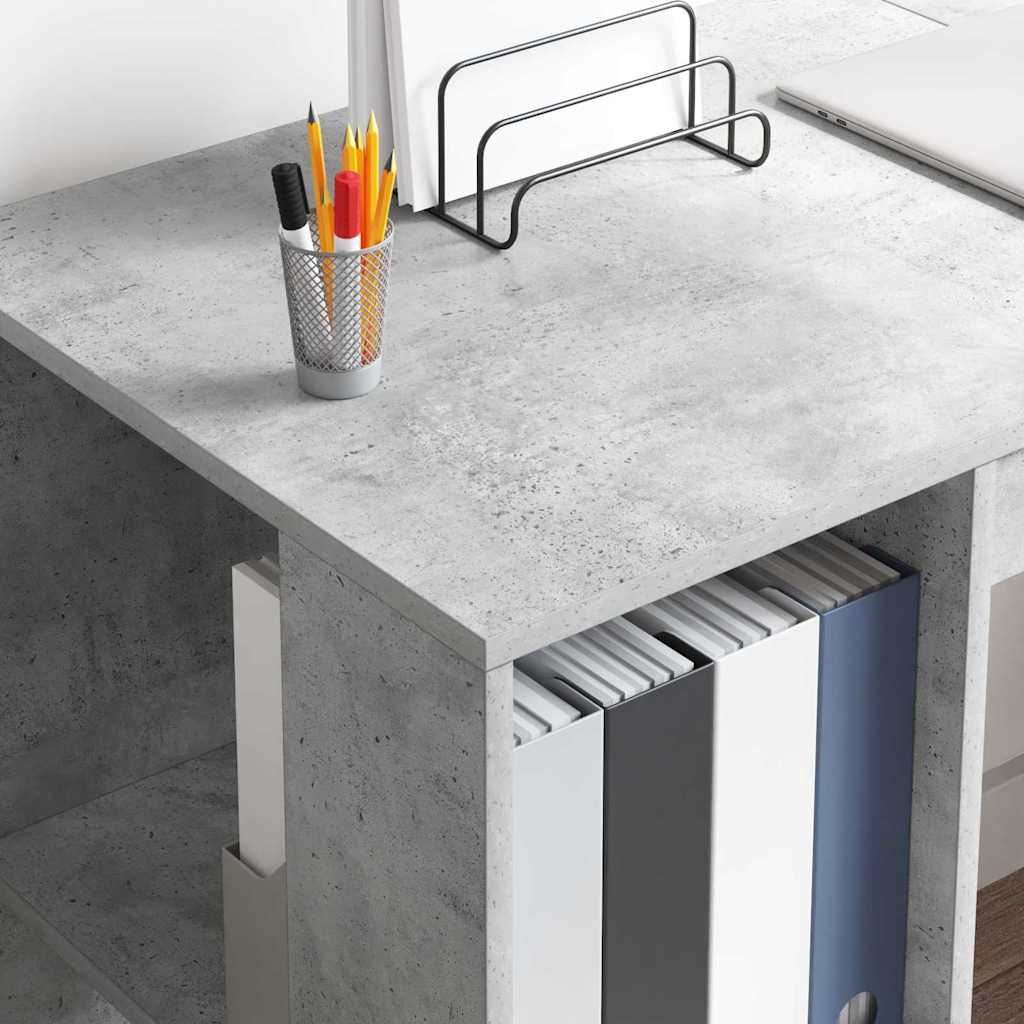 Stalas Betono pilka 130 x 50.5 x 75 cm Apdirbta mediena