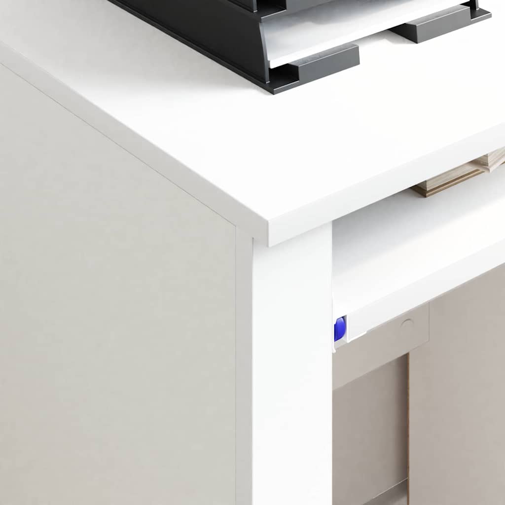 Stalas su ratais su ratu Balta 91 x 50 x 77 cm Apdirbta mediena