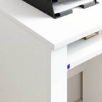 Stalas su ratais su ratu Balta 91 x 50 x 77 cm Apdirbta mediena