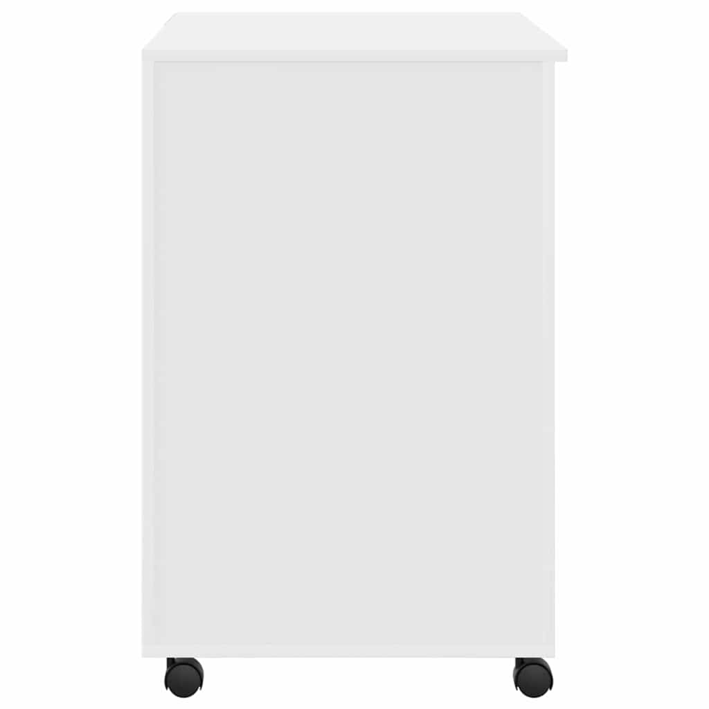 Stalas su ratais su ratu Balta 91 x 50 x 77 cm Apdirbta mediena