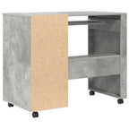 Stalas su ratais Betono pilka 91 x 50 x 77 cm Apdirbta mediena