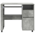 Stalas su ratais Betono pilka 91 x 50 x 77 cm Apdirbta mediena