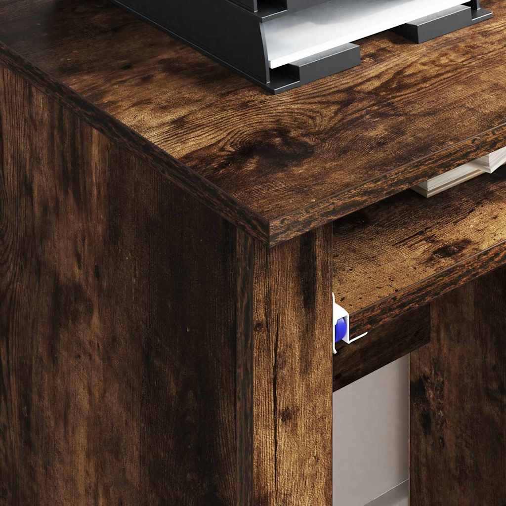 Stalas su ratais su stalčių Rūkyta ąžuolas 91 x 50 x 77 cm