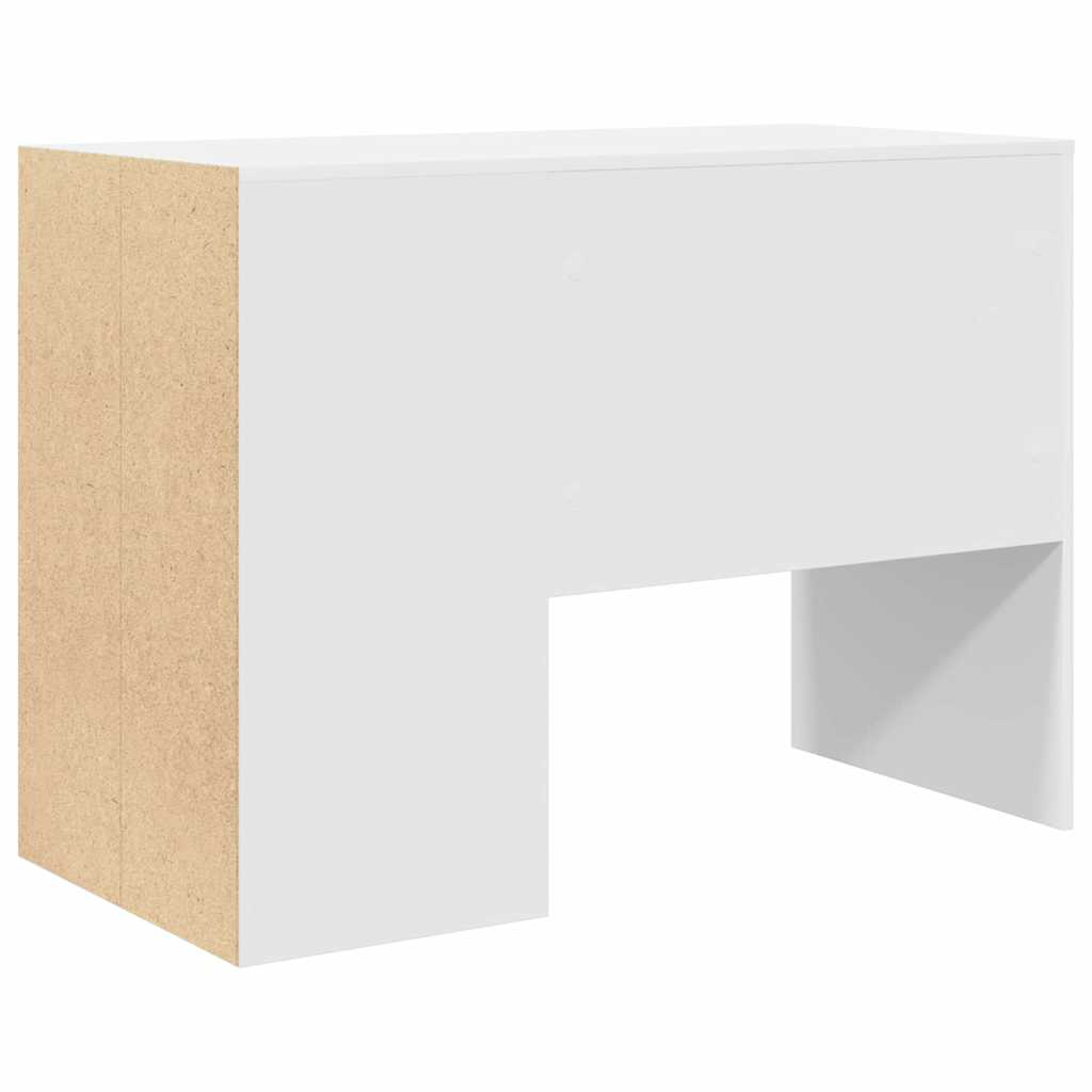 Stalas su lentyna Balta 102 x 50 x 75 cm Apdirbta mediena