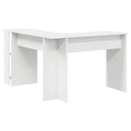 Kampinis rašomasis stalas su lentyna Balta 140 x 113,5 x 75 cm