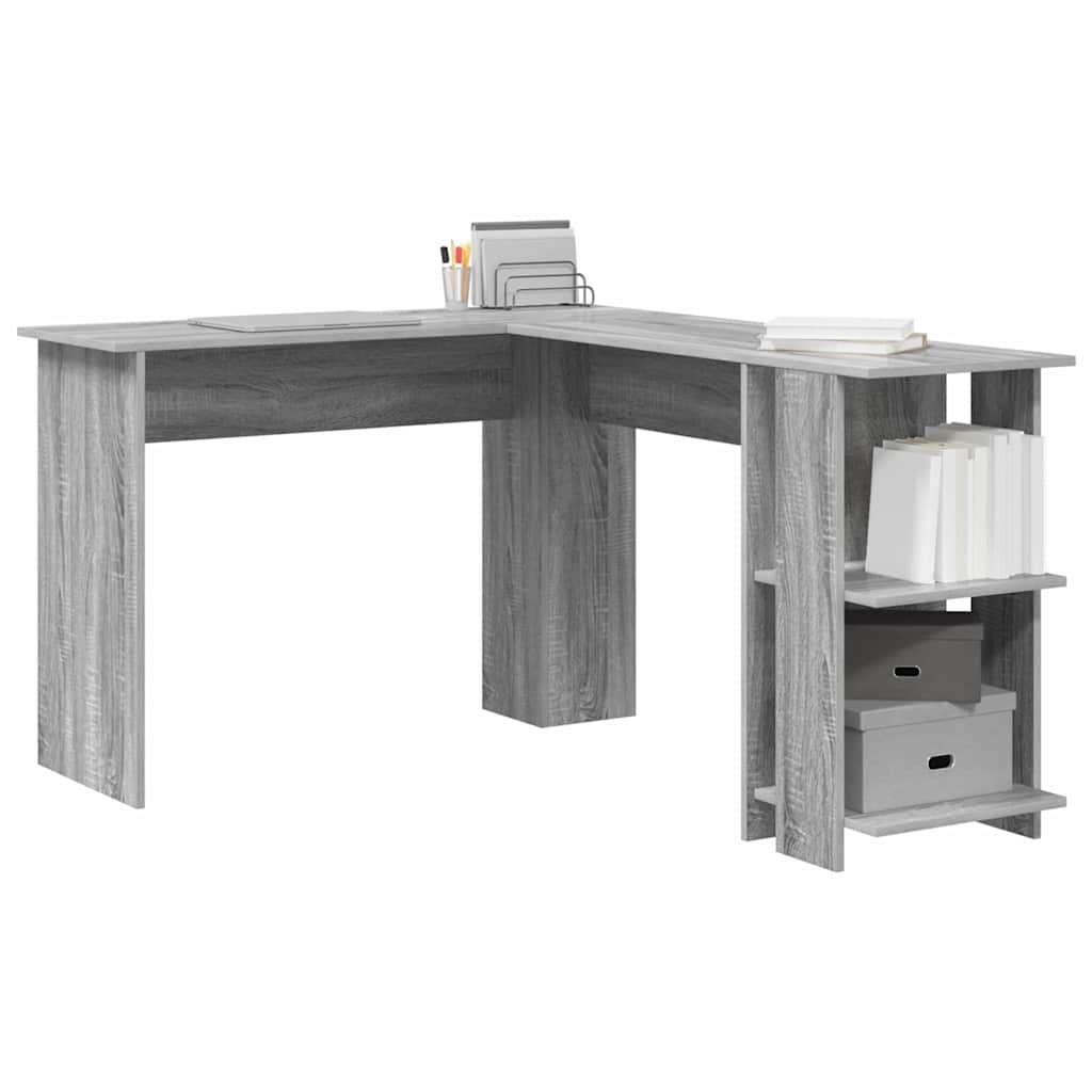 Kampinis rašomasis stalas Pilkas Sonoma 140 x 113,5 x 75 cm