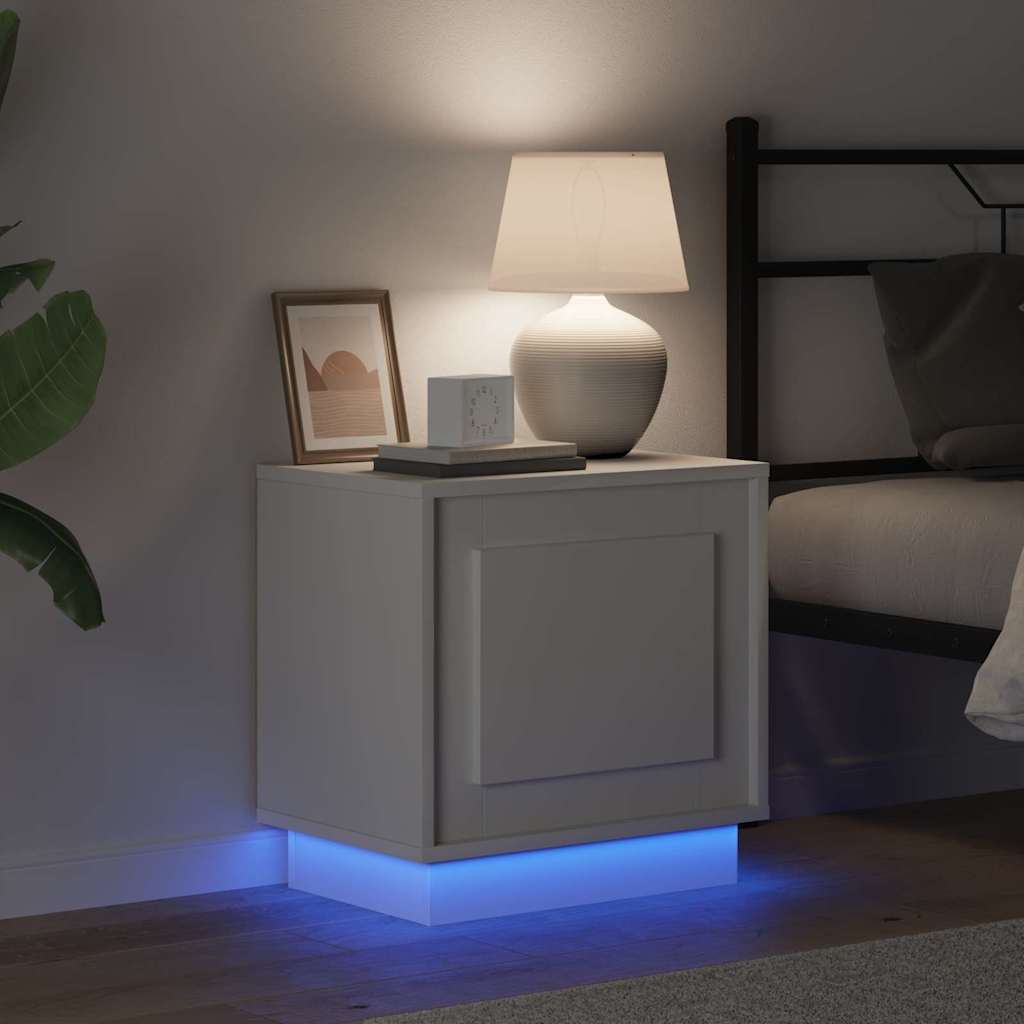 Šalia lovos spintelė su 2 pcs Balta 44 x 34,5 x 45 cm