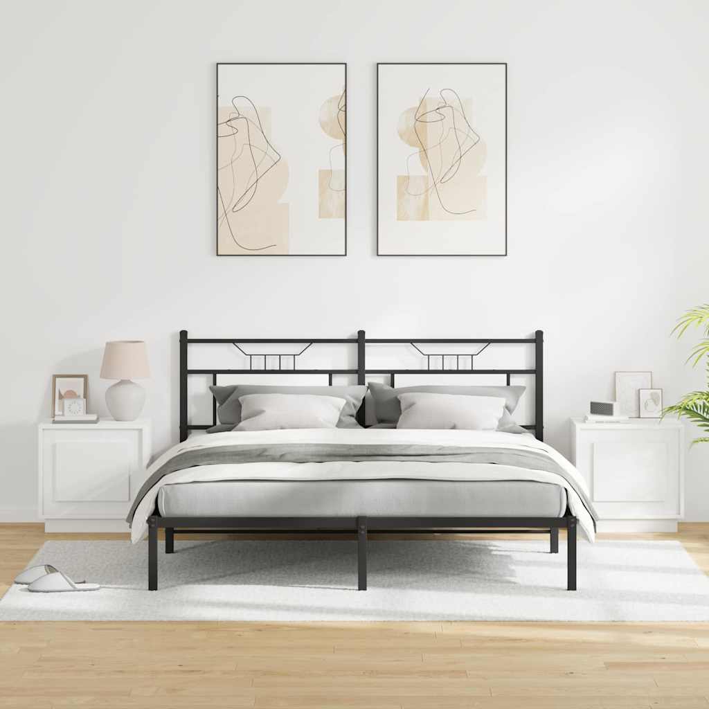 Šalia lovos spintelė su 2 pcs Balta 44 x 34,5 x 45 cm