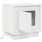 Šalia lovos spintelė su 2 pcs Balta 44 x 34,5 x 45 cm