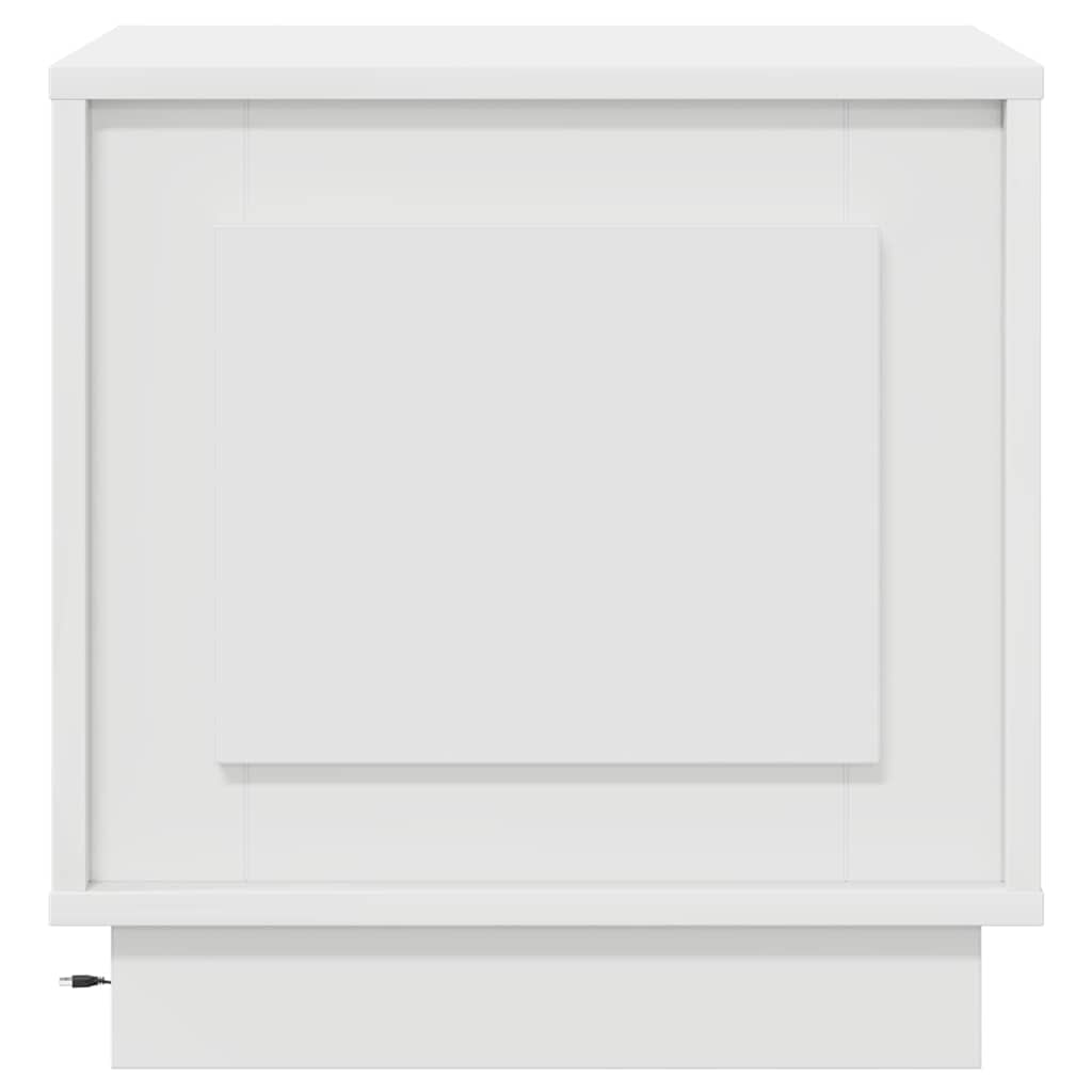 Šalia lovos spintelė su 2 pcs Balta 44 x 34,5 x 45 cm