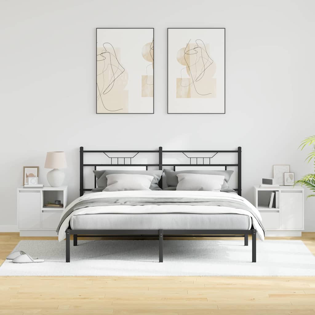 Šalia lovos spintelė su stalčių 2 pcs Balta 50 x 34.5 x 50 cm