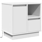 Šalia lovos spintelė su stalčių 2 pcs Balta 50 x 34.5 x 50 cm