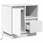 Šalia lovos spintelė su stalčių 2 pcs Balta 50 x 34.5 x 50 cm