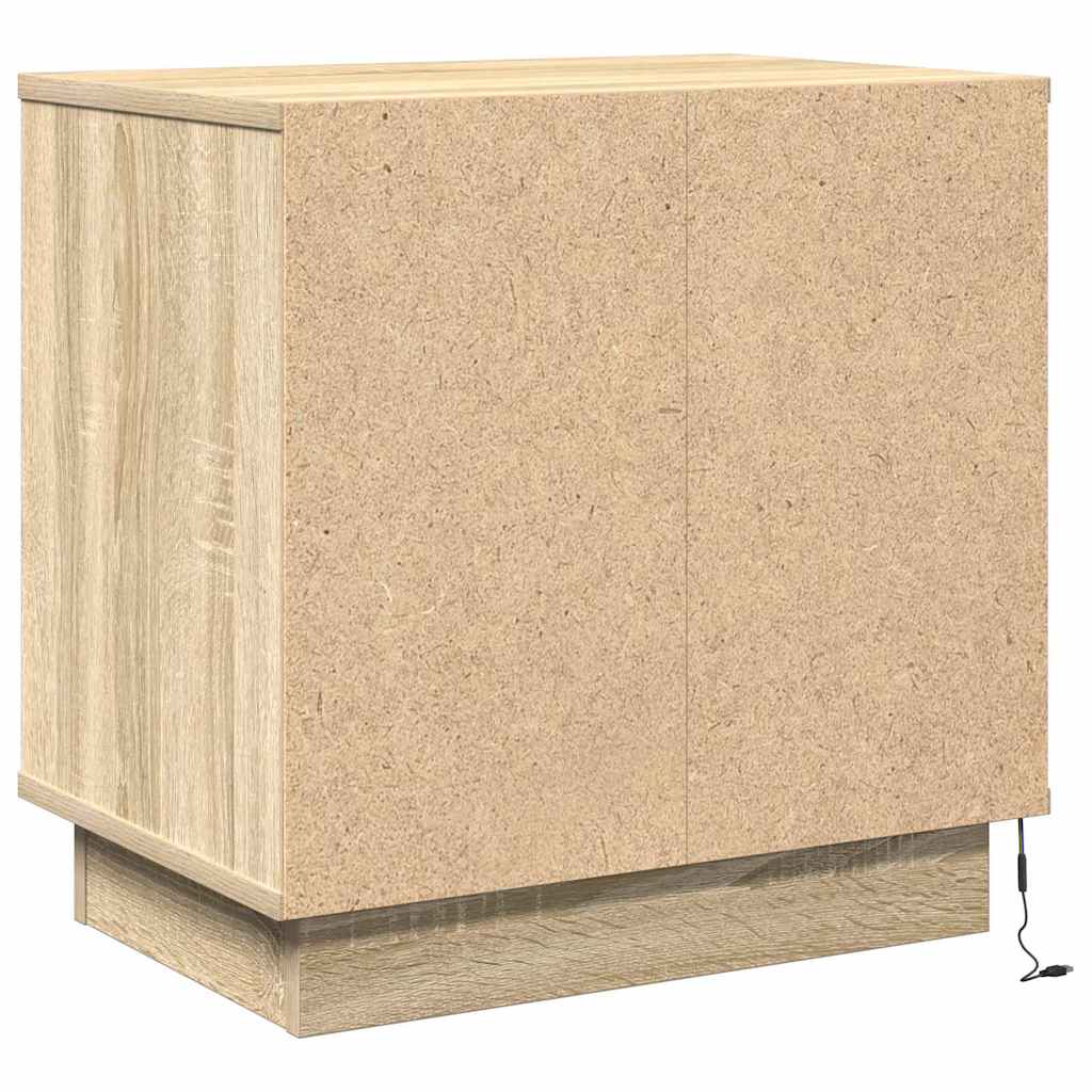 Šalia lovos spintelė su 2 pcs Sonoma ąžuolas 50 x 34.5 x 50 cm