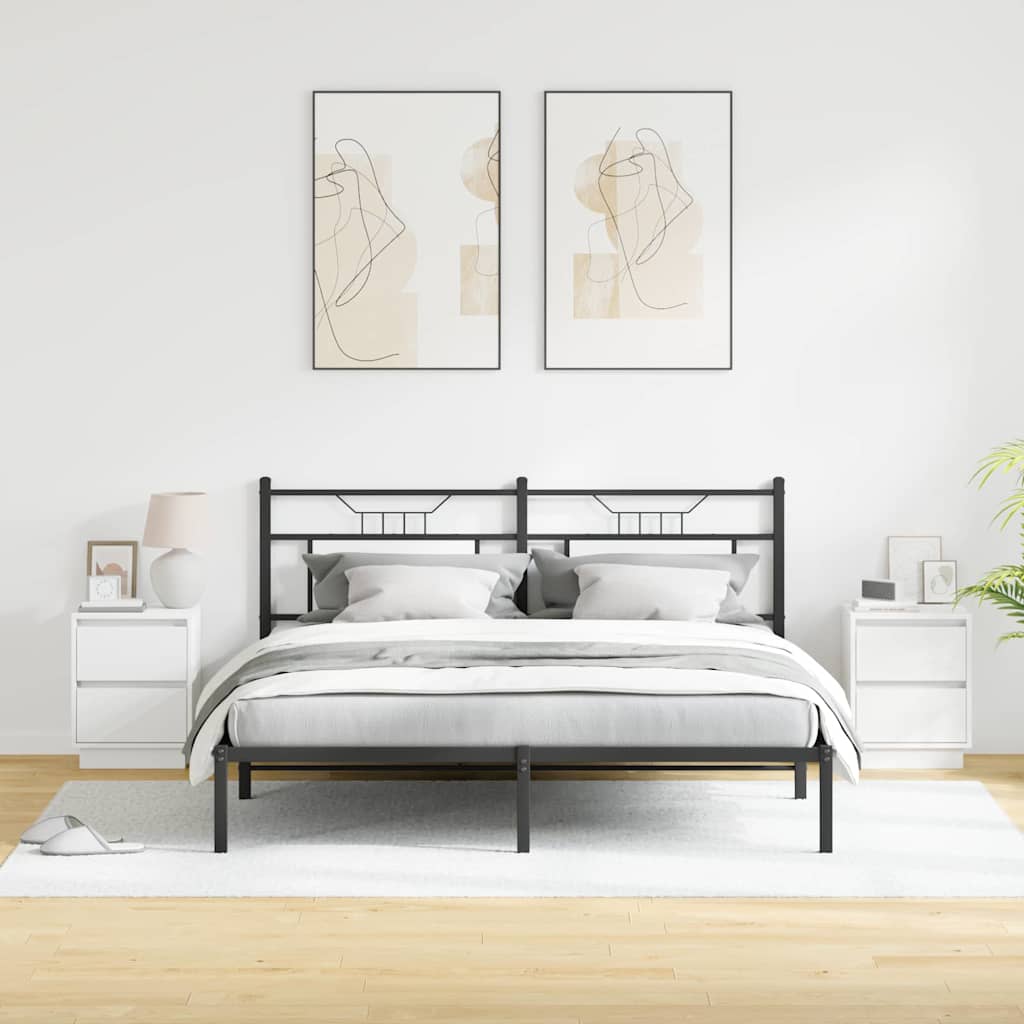 Šalia lovos spintelė su stalčių 2 pcs Balta 39 x 34.5 x 50 cm