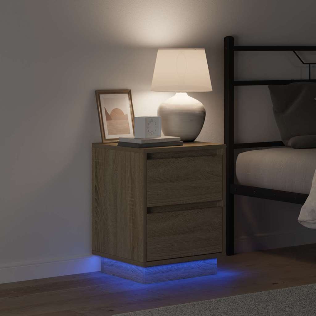 Šalia lovos spintelė su 2 pcs Sonoma ąžuolas 39 x 34.5 x 50 cm