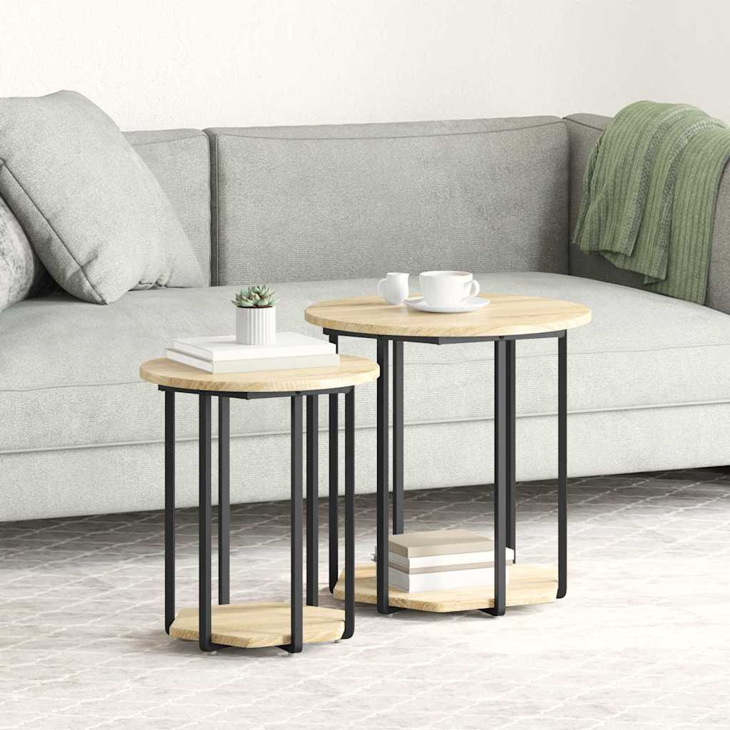 Šoninių staliukų komplektas 2 pcs Ruda 50 x 50 x 50,5 cm