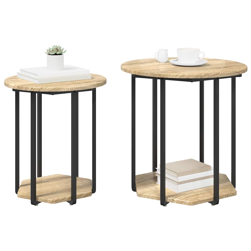 Šoninių staliukų komplektas 2 pcs Ruda 50 x 50 x 50,5 cm