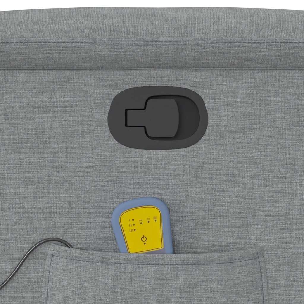 Atlošiamas masažinis krėslas, šviesiai pilkos spalvos, audinys