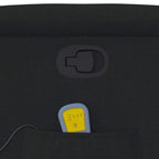 Atlošiamas masažinis krėslas, juodos spalvos, audinys