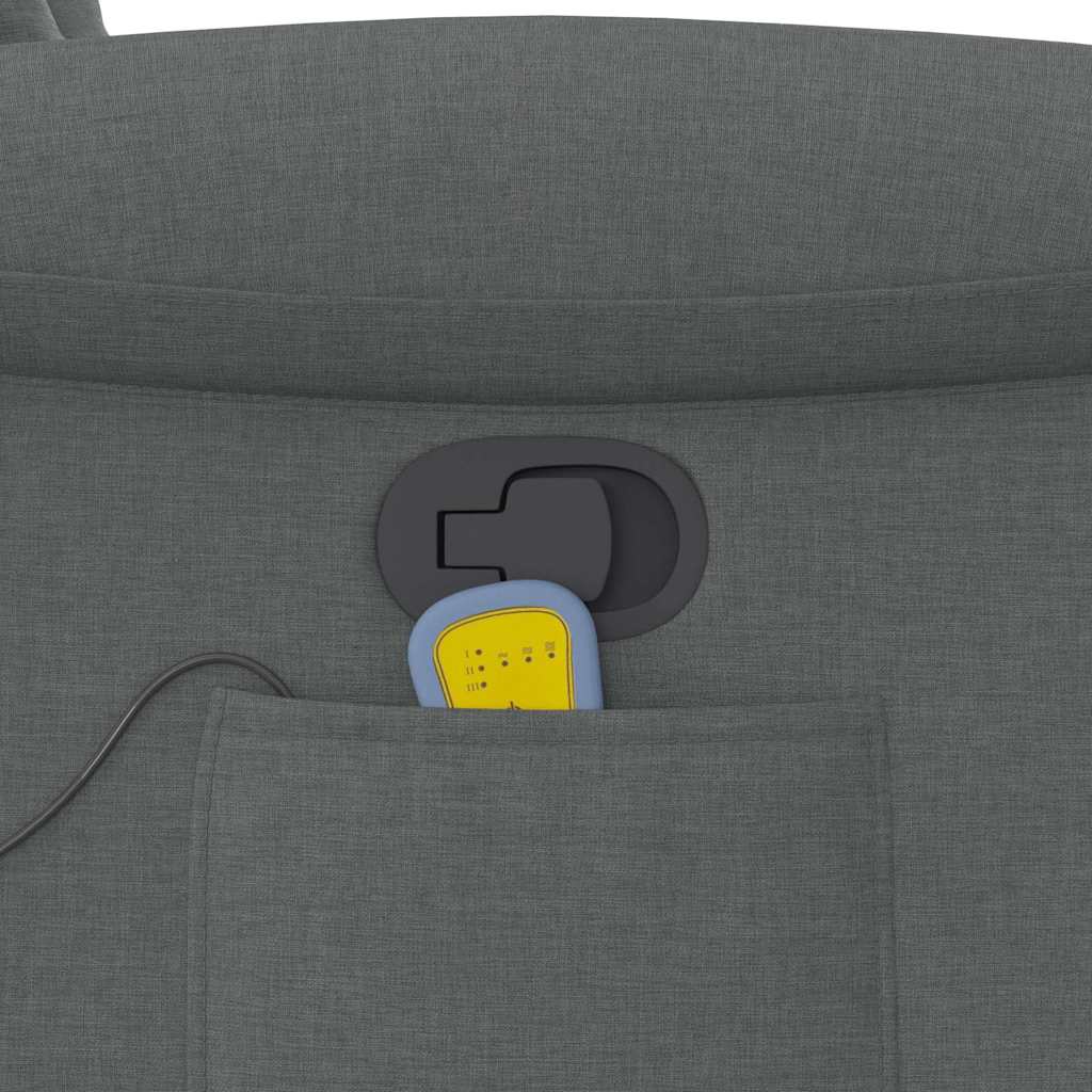 Masažinis atlošiamas krėslas, tamsiai pilkas, audinys