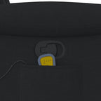 Atlošiamas masažinis krėslas, juodos spalvos, audinys