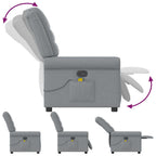 Atlošiamas masažinis krėslas, šviesiai pilkos spalvos, audinys