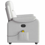 Atlošiamas masažinis krėslas, pilkos spalvos, audinys