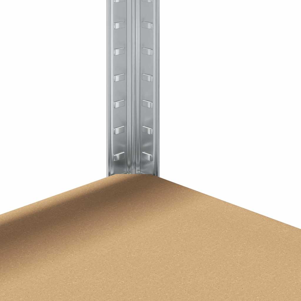 Tvirtos lentynos, 3vnt., sidabrinės, plienas/apdirbta mediena