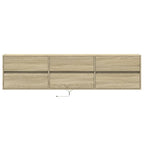Sieninė TV spintelė su LED lemputėmis, ąžuolo, 180x31x45cm