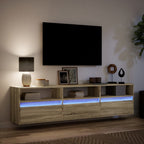 Sieninė TV spintelė su LED lemputėmis, ąžuolo, 180x31x45cm