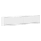 Sieninė TV spintelė su LED lemputėmis, balta, 180x31x38cm