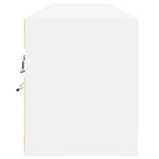 Sieninė TV spintelė su LED lemputėmis, balta, 180x31x38cm