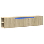Sieninė TV spintelė su LED lemputėmis, ąžuolo, 180x31x39,5cm