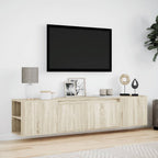 Sieninė TV spintelė su LED lemputėmis, ąžuolo, 180x31x39,5cm