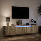 Sieninė TV spintelė su LED lemputėmis, ąžuolo, 180x31x39,5cm